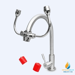 Vòi rửa mắt hai miệng di động sử dụng kép Inox 304