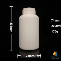 Chai nhựa HDPE 2000ml thành dày