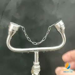 Vòi rửa mắt hai miệng di động sử dụng kép Inox 304