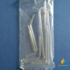 Bộ ống nối thủy tinh, ống thẳng, chữ L, chữ T, chữ Y, đường kính ống 6mm