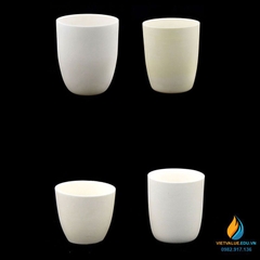 Cốc nung bằng nhôm oxit 100ml, có nắp, chịu nhiệt 1600 độ C đến 1800 độ C