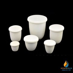 Cốc nung bằng nhôm oxit 200ml, có nắp, chịu nhiệt 1600 độ C đến 1800 độ C