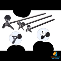 Lưỡi khuấy trộn Inox 304 không gỉ, cái dài 30cm, lưỡi 4 cánh quạt dài 50mm