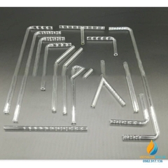 Bộ ống nối thủy tinh, ống thẳng, chữ L, chữ T, chữ Y, đường kính ống 6mm