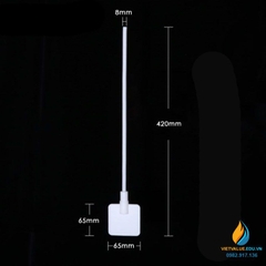 Cánh khuấy nhựa PTFE, lưỡi vuông, kích thước 65x65mm, cán dài 420mm