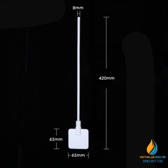Cánh khuấy nhựa PTFE, lưỡi vuông, kích thước 65x65mm, cán dài 420mm