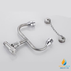 Vòi rửa mắt hai miệng di động sử dụng kép Inox 304