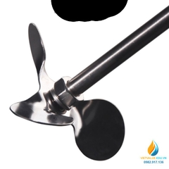 Lưỡi khuấy trộn Inox 304 không gỉ, cái dài 30cm, lưỡi 4 cánh quạt dài 40mm