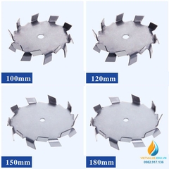 Lưỡi khuấy phân tán Inox không gỉ 304, cán dài 30cm, đường kính lưỡi 50mm