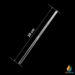 2 chiếc đũa thủy tinh khuấy hóa chất, dài 20 cm, đường kính 8mm
