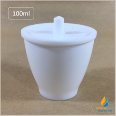 Chén nhựa PTFE có nắp, kháng kiềm và axit mạnh. dung tích 250ml