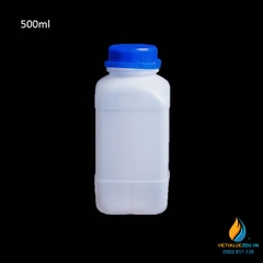 Chai nhựa lưu mẫu, nhựa PP, chai vuông, nắp trắng miệng rộng, dung tích 250ml