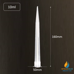 Đầu tip 10ml miệng 15mm dài 160mm, cho micropipet 10ml, túi 100 cái