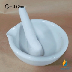 Cối chày sứ nghiền mẫu chất phòng thí nghiệm, đường kính 13cm
