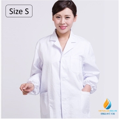 Áo blue phòng thí nghiệm, size S, áo bảo hộ phòng thí nghiệm dài tay, chất vải tốt