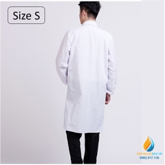 Áo blue phòng thí nghiệm, size S, áo bảo hộ phòng thí nghiệm dài tay, chất vải tốt