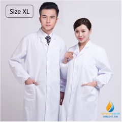 Áo blue phòng thí nghiệm, size XL, áo bảo hộ phòng thí nghiệm dài tay, chất vải tốt