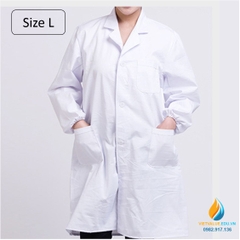 Áo blue phòng thí nghiệm, size L, áo bảo hộ phòng thí nghiệm dài tay, chất vải tốt