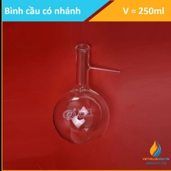 Bình cầu thủy tinh đáy tròn, cổ dài, có nhánh chiết, 250ml