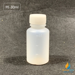 Chai nhựa PE dung tích 200ml, chai nhựa lưu mẫu chất, miệng rộng, vạch chia