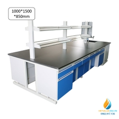 Bàn thí nghiệm bằng thép và gỗ 1000mmX1500mmX850mm