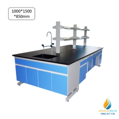 Bàn thí nghiệm bằng thép và gỗ 1000mmX1500mmX850mm