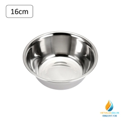 Bát Inox 304 miệng 16cm, khử trùng y tế, chống Iot, thành dày, đáy phẳng