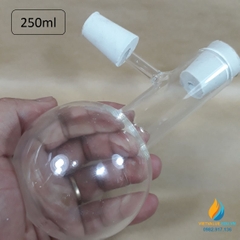 Bình cầu thủy tinh 250ml, có nhánh, có nút cao su có lỗ, bình cầu chưng cất