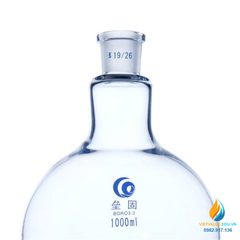 Bình cầu thủy tinh đáy phẳng, cổ nhám, thành dày, dung tích 100ml cổ 24/29