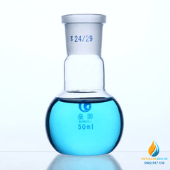 Bình cầu thủy tinh đáy phẳng, cổ nhám, thành dày, dung tích 100ml cổ 24/29