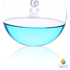 Bình cầu thủy tinh đáy tròn, cổ nhám, thành dày, dung tích 50ml, cổ 19/24