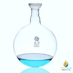 Bình cầu thủy tinh đáy tròn, cổ nhám, thành dày, dung tích 50ml, cổ 19/24