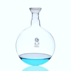 Bình cầu thủy tinh đáy tròn, cổ nhám, thành dày, dung tích 50ml, cổ 19/24