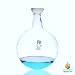 Bình cầu thủy tinh đáy phẳng, cổ nhám, thành dày, dung tích 1000ml cổ 19/24
