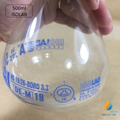 Bình định mức thủy tinh, nút nhựa, hãng IsoLab , dung tích 500ml