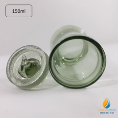 Bình thủy tinh hình trụ, có nắp, cổ mài dung tích 150ml, bình lưu, ngâm mẫu phòng thí nghiệm