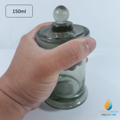 Bình thủy tinh hình trụ, có nắp, cổ mài dung tích 150ml, bình lưu, ngâm mẫu phòng thí nghiệm