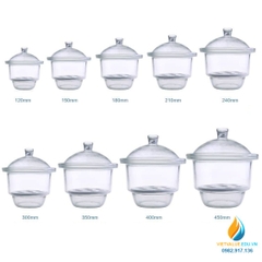 Bình hút ẩm, không vòi, màu nâu hổ phách đường kính 300mm