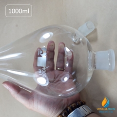 Bình lắng gạn quả lê, phễu tách hình quả lê, khóa thủy tinh, dung tích 1000ml