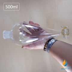 Bình lắng gạn quả lê, phễu tách hình quả lê, khóa thủy tinh, dung tích 500ml