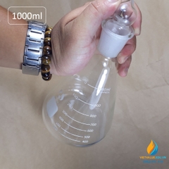 Bình tam giác thủy tinh 1000ml có nút cổ mài vạch chia chịu nhiệt