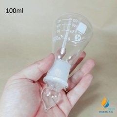 Bình tam giác thủy tinh 100ml có nút cổ mài vạch chia chịu nhiệt