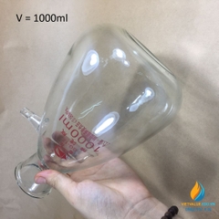 Bình tam giác thủy tinh có vòi chiết ngang, thành dày, dung tích 1000ml