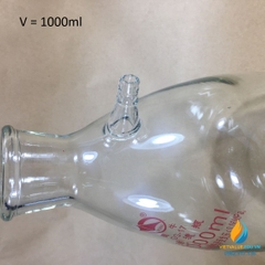 Bình tam giác thủy tinh có vòi chiết ngang, thành dày, dung tích 1000ml