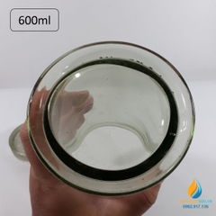 Bình thủy tinh hình trụ, có nắp, cổ mài dung tích 600ml, bình lưu, ngâm mẫu phòng thí nghiệm