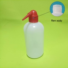 Bình tia nắp đỏ, vòi cong, dung tích 500ml, nhựa PP  có vạch chia