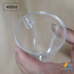 Bình tràn thí nghiệm dung tích 400ml, vạch chia, nhựa PP