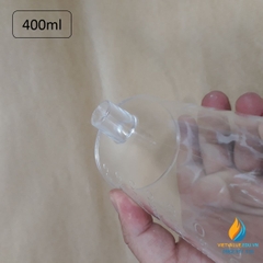 Bình tràn thí nghiệm dung tích 400ml, vạch chia, nhựa PP