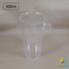 Bình tràn thí nghiệm dung tích 400ml, vạch chia, nhựa PP