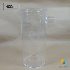 Bình tràn thí nghiệm dung tích 400ml, vạch chia, nhựa PP